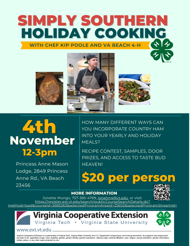 simply southern holiday cooking flier